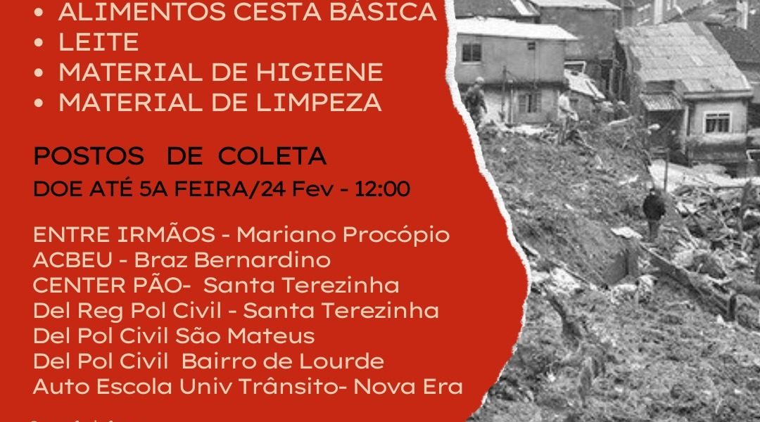 Ação solidária arrecada doações para vítimas das chuvas em Petrópolis