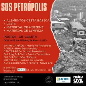 Ação solidária arrecada doações para vítimas das chuvas em Petrópolis