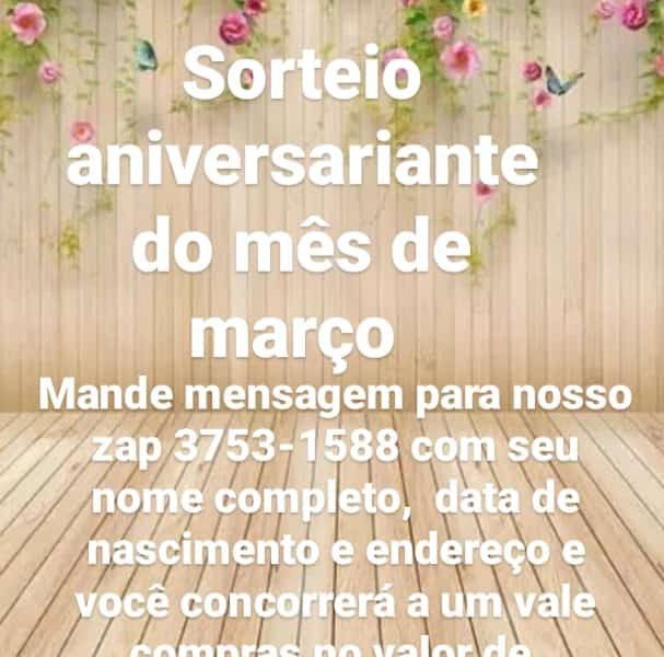 Sorteio do aniversariante do mês de Março na Pedrosa Modas