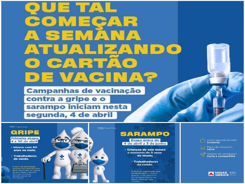 Bom dia! Bora começar a semana atualizando o cartão de vacina?