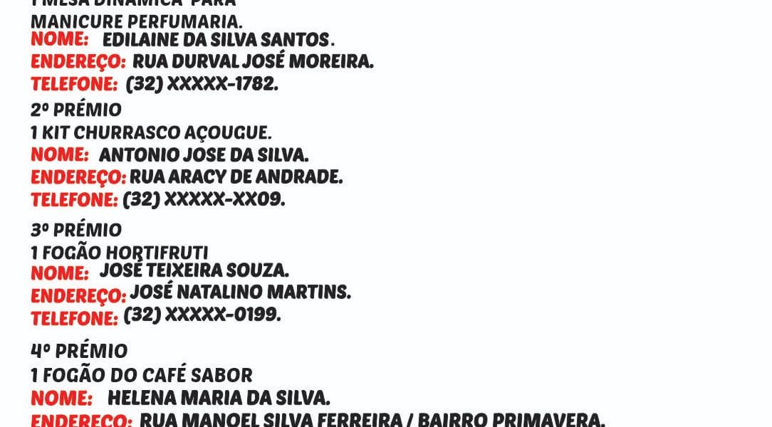 Confiram o sorteio do dia das mães no Mercado Central