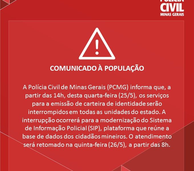 Comunicado à população