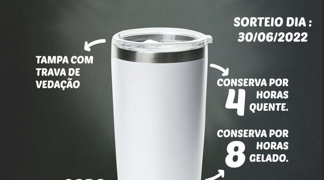 Concorra a 01 (um) Copo Térmico Plasvale, a ser retirado em nosso Mercado Central