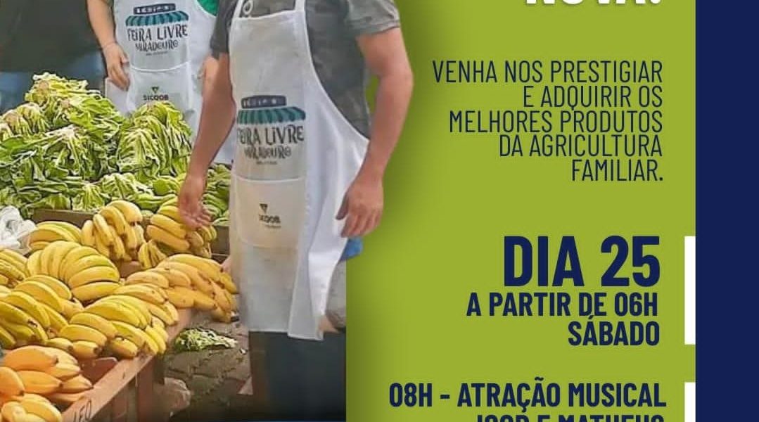 Neste sábado Feira livre em Miradouro com atração musical Igor e Matheus