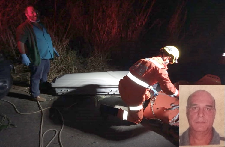 Motorista de caminhão morre após despencar de ribanceira de aproximadamente 30 metros próximo a Carangola