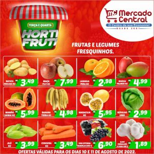 Hortifruti do Mercado Central nesta quarta e quinta feira
