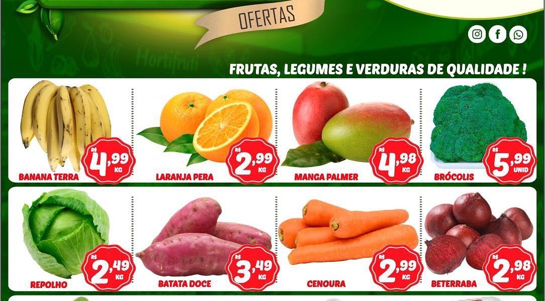 Hortifruti do Mercado Central nesta quarta e quinta feira