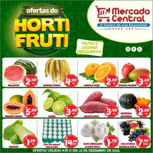 Hortifruti do Mercado Central nesta quarta e quinta feira