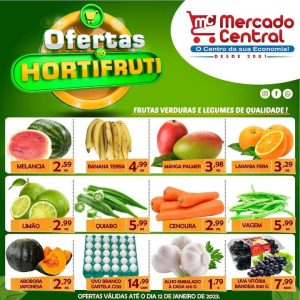 Hortifruti do Mercado Central nesta quarta e quinta feira