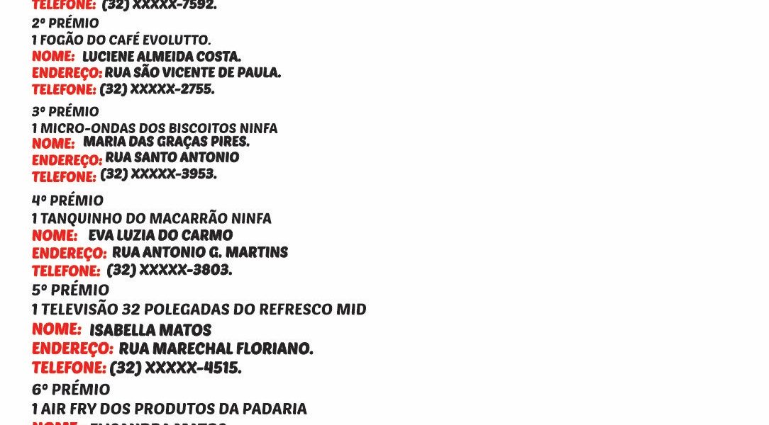 Confiram os ganhadores do Fim de Ano premiado do Mercado Central