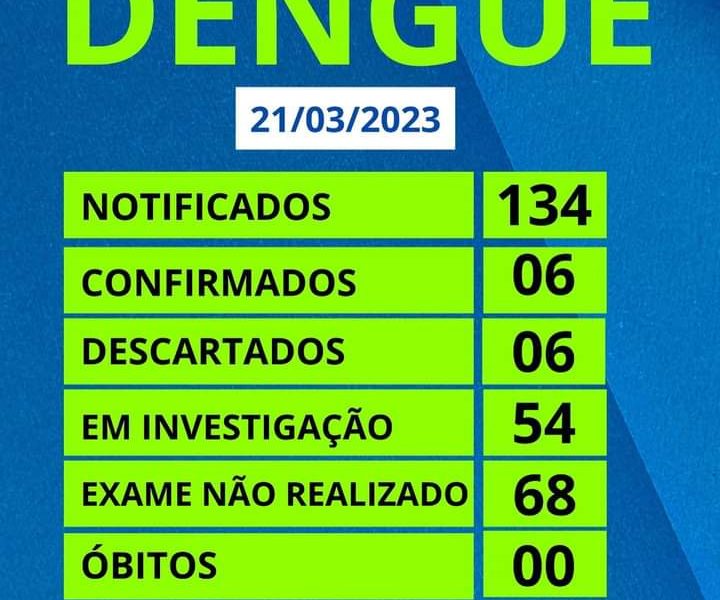 Secretaria de Saúde de Miradouro divulga casos notificados de Dengue