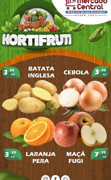 Hortifruti do Mercado Central nesta quarta e quinta feira
