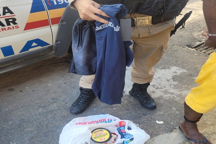 Ladrão furta loja no Centro e minutos depois acaba preso pela PM no bairro Planalto