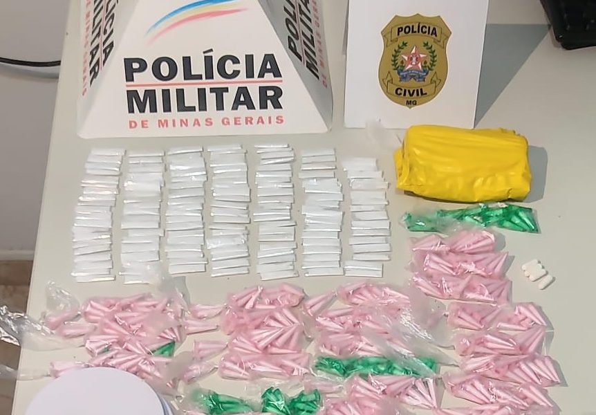 Polícias Civil e Militar apreendem 640 microtubos de cocaína em Areado