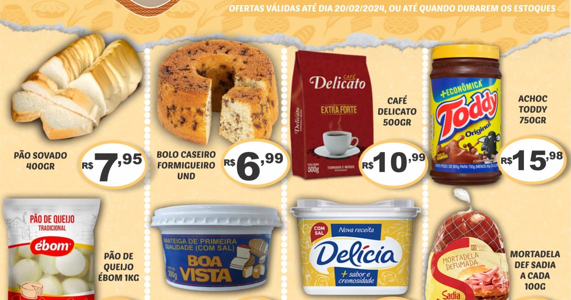 Ofertas da Padaria no Mercado Central de Miradouro