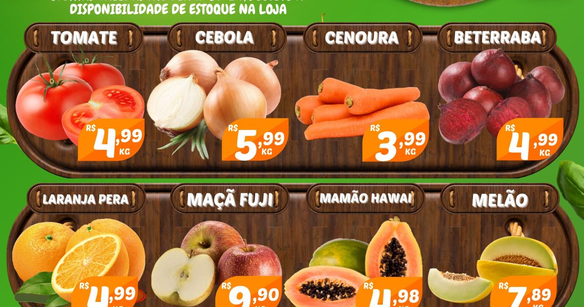 Hortifruti do Mercado Central nesta quarta e quinta feira