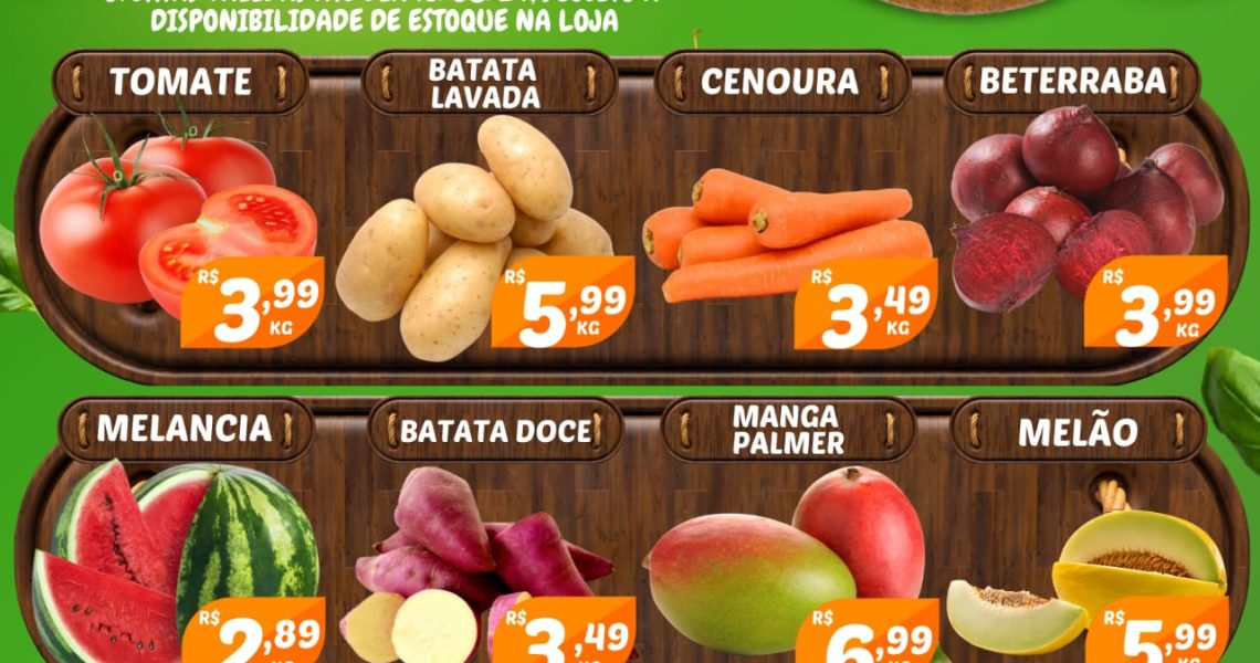 Hortifruti do Mercado Central nesta quarta e quinta feira