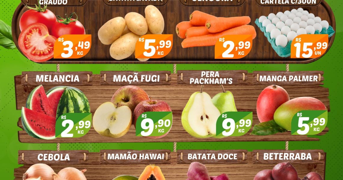Hortifruti do Mercado Central nesta quarta e quinta feira