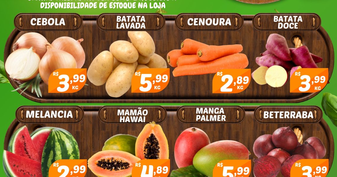 Hortifruti do Mercado Central nesta quarta e quinta feira
