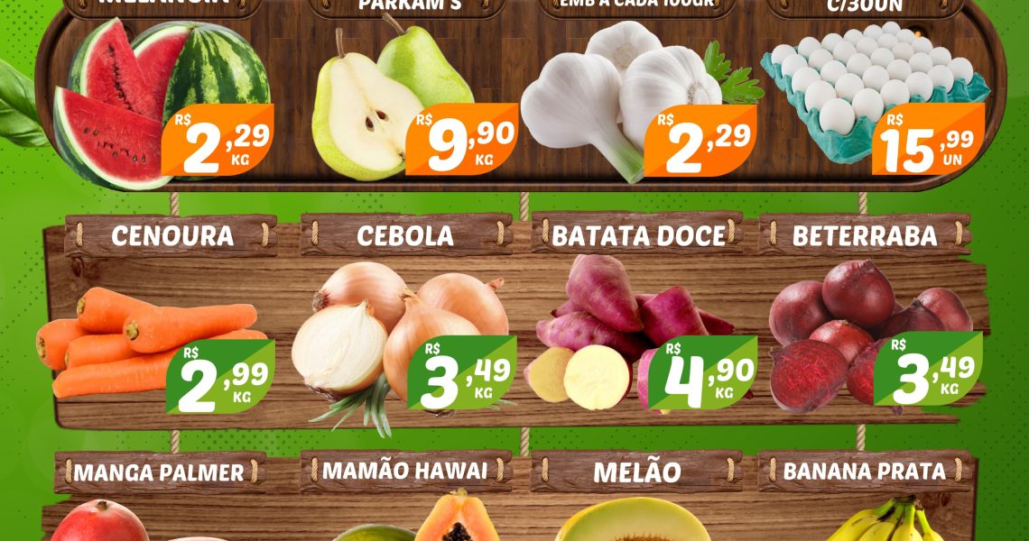 Hortifruti do Mercado Central nesta quarta e quinta feira