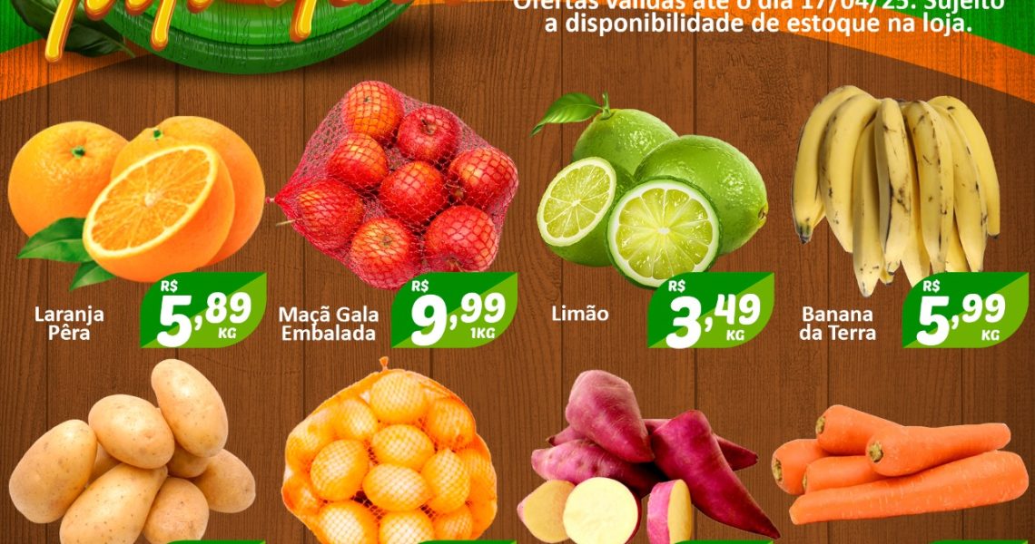Hortifruti do Mercado Central nesta quarta e quinta feira