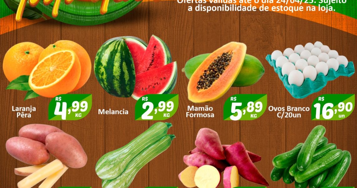 Hortifruti do Mercado Central nesta quarta e quinta feira