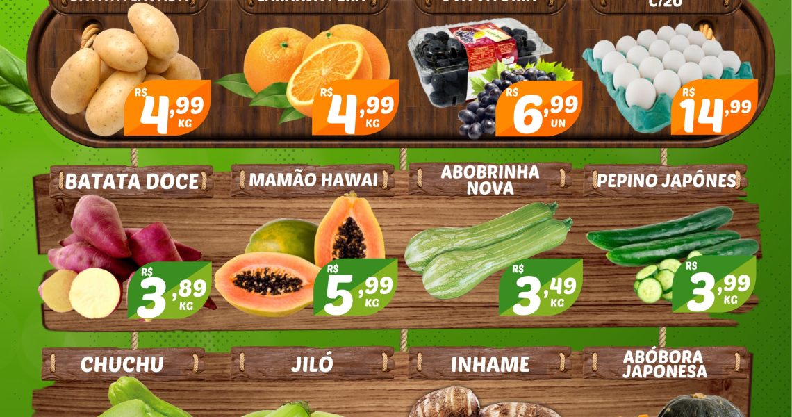Hortifruti do Mercado Central nesta quarta e quinta feira