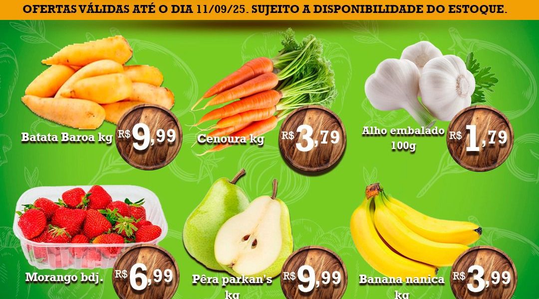 Hortifruti do Mercado Central nesta quarta e quinta feira
