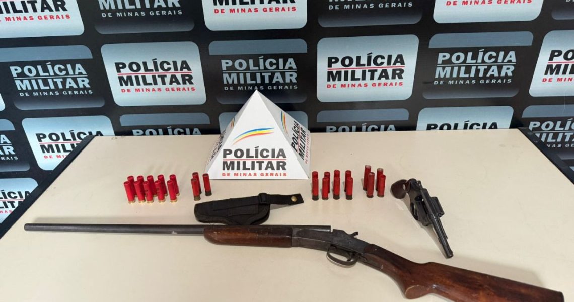 PMMG realiza prisão e posse ilegal de arma de fogo, munições e violência doméstica em Carangola Mg
