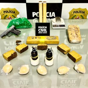 PCMG apreende drogas e granadas e prende suspeito em Ubá