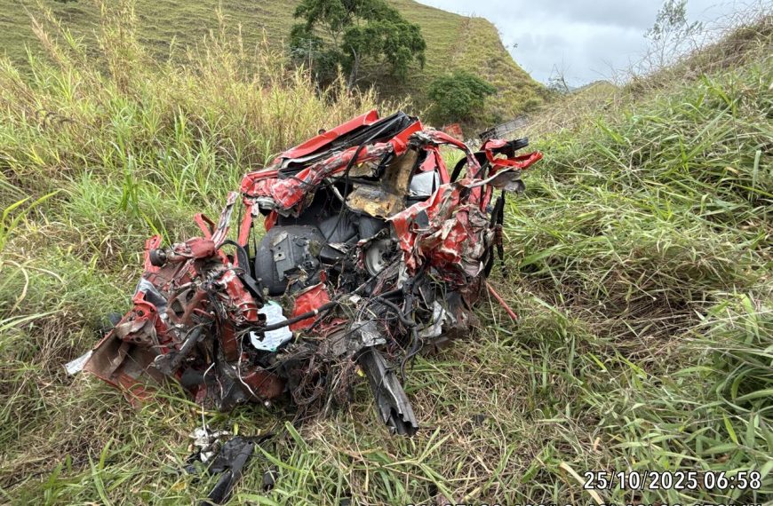 Bombeiros atendem ocorrência na BR 267 em Argirita com vítima fatal