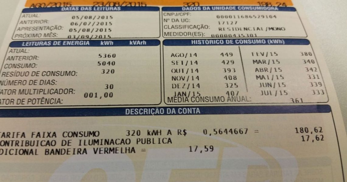 Consumidor pagará menos na conta de luz em janeiro