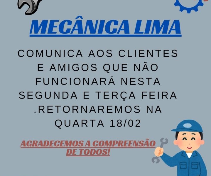 Mecânica Lima faz comunicado aos clientes