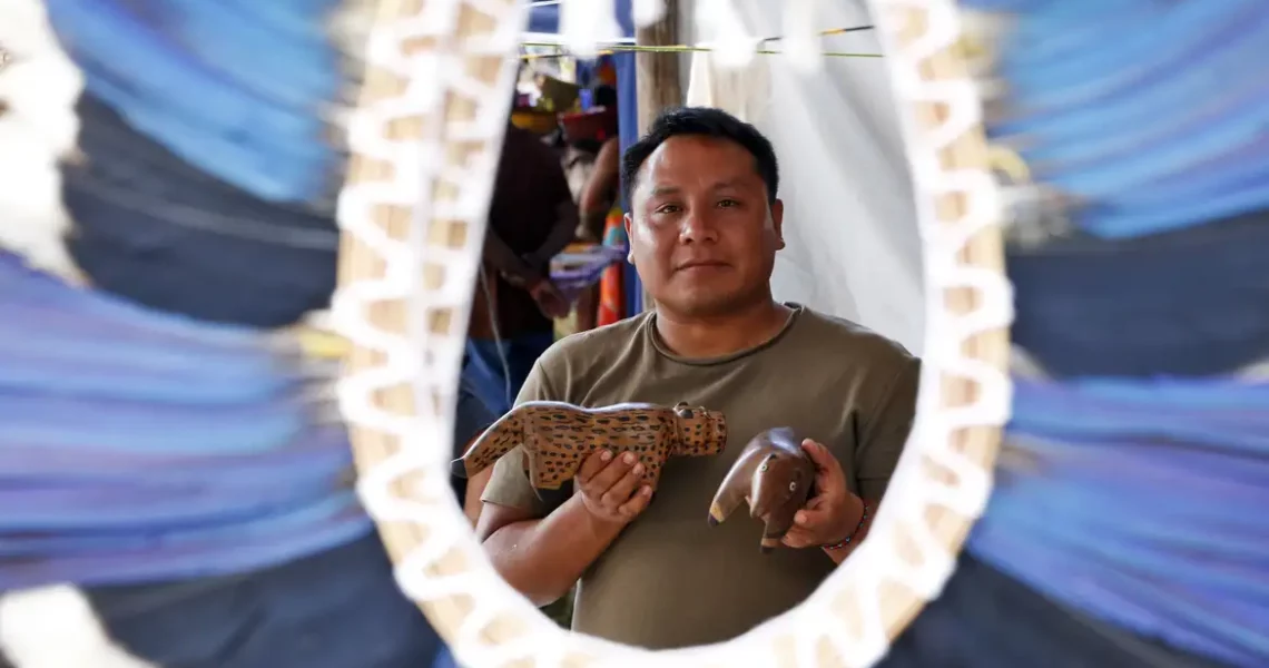 Indígenas relatam que desmatamento impacta produção de cocares