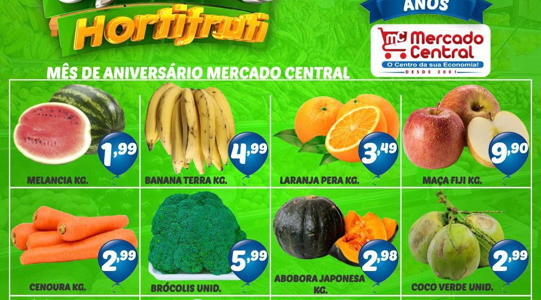 Hortifruti do Mercado Central nesta quarta e quinta feira