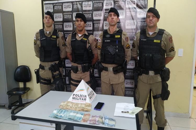 Muriaé: Suspeito de furtar farmácia durante a madrugada é preso pela PM com parte do dinheiro