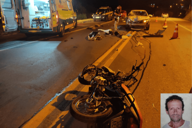 Motociclista morre após colisão frontal com carro no trecho urbano da BR-116