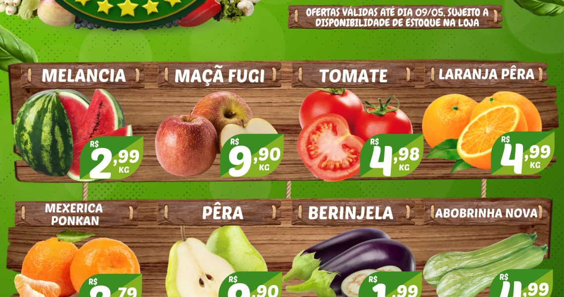 Hortifruti do Mercado Central nesta quarta e quinta feira