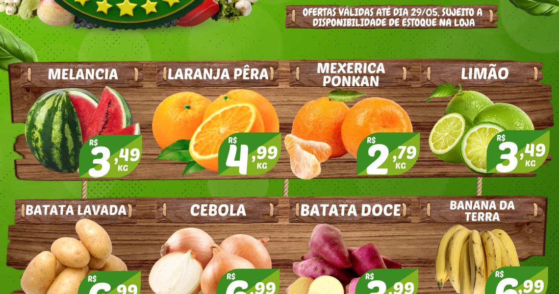 Hortifruti do Mercado Central nesta quarta e quinta feira