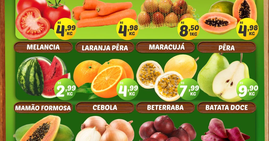 Hortifruti do Mercado Central nesta quarta e quinta feira