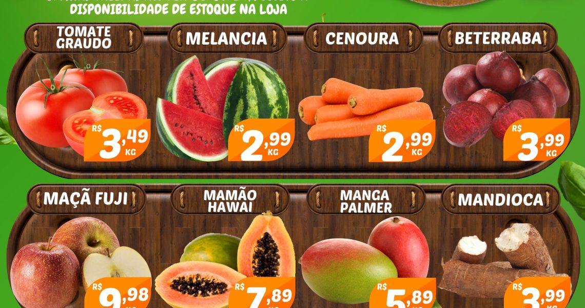 Hortifruti do Mercado Central nesta quarta e quinta feira