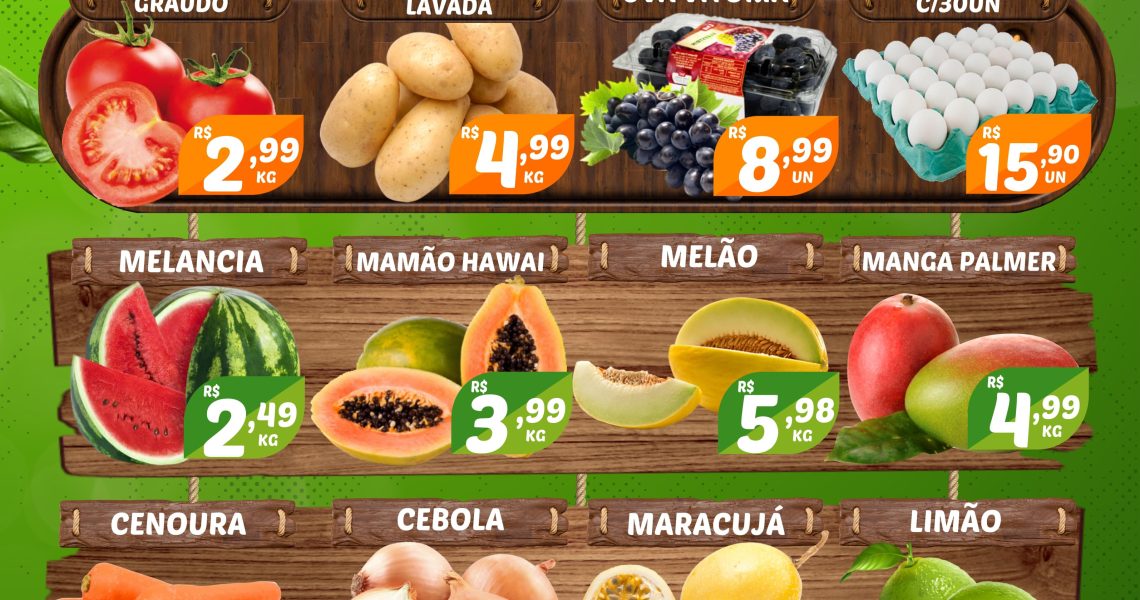 Hortifruti do Mercado Central nesta quarta e quinta feira