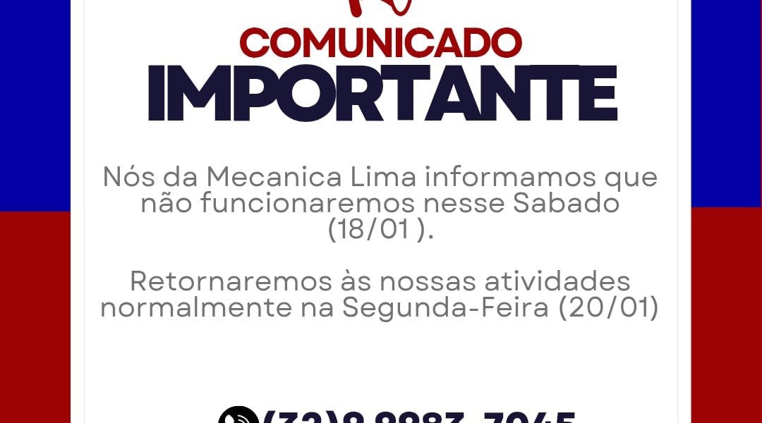 Mecânica Lima faz Comunicado aos clientes e amigos