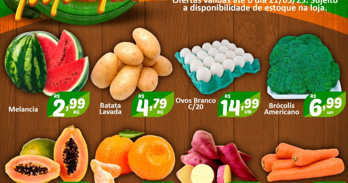 Hortifruti do Mercado Central nesta quarta e quinta feira