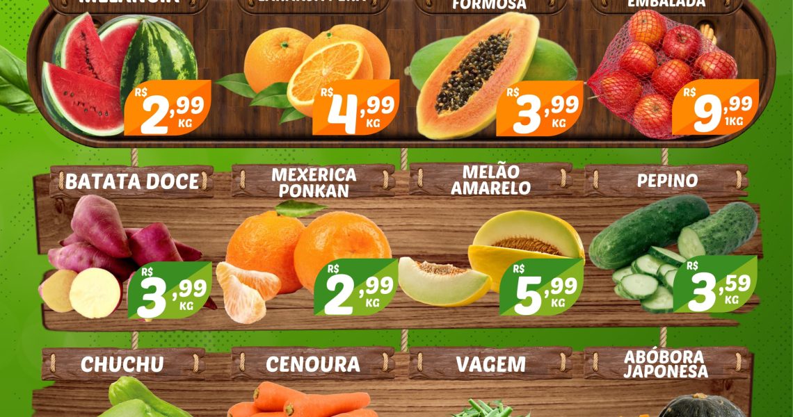 Hortifruti do Mercado Central nesta quarta e quinta feira