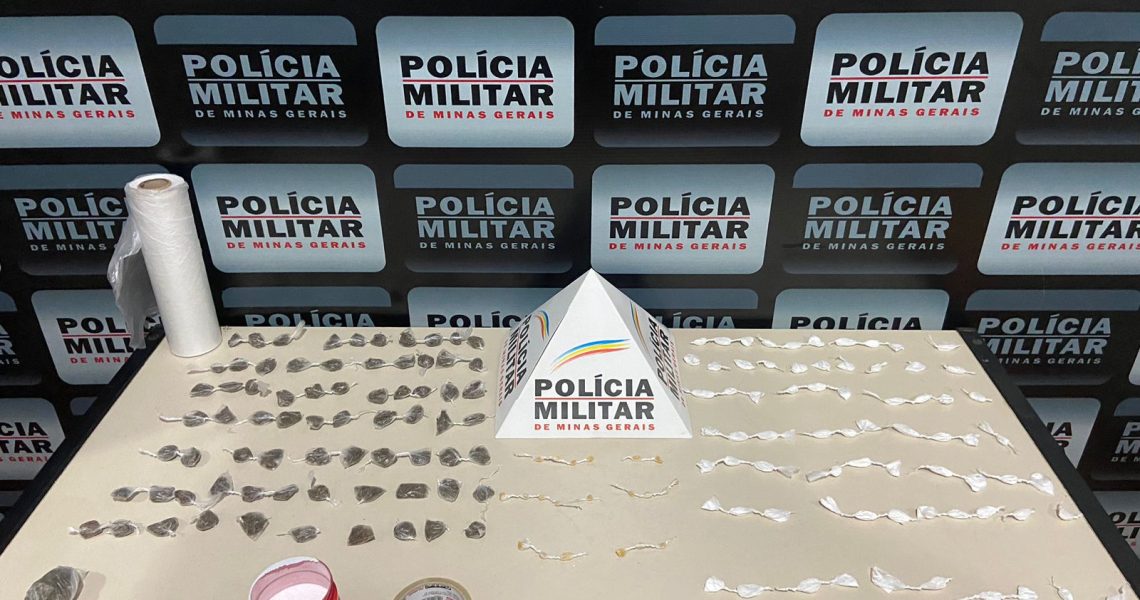 PMMG prende indivíduo e aprende gente quantidade de drogas em Carangola Mg